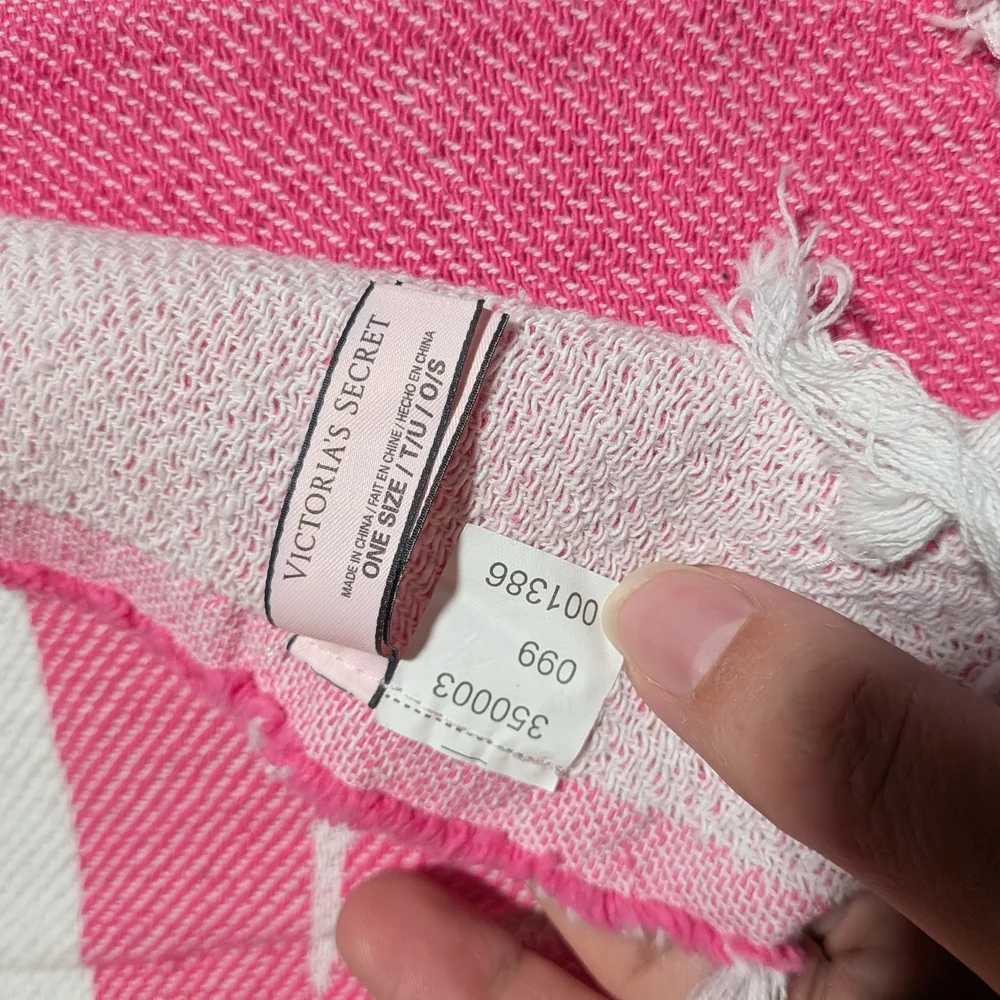 Victoria's Secret Fringe Beach Towel Throw Blanket  Women One Size Pink Striped